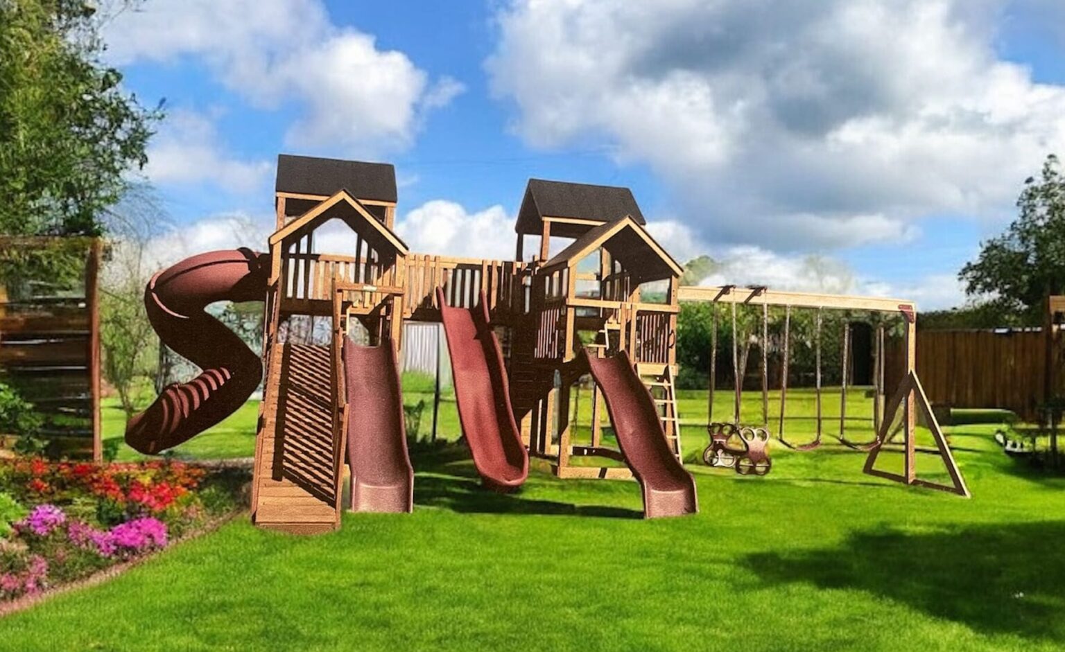 1210 Backyard Playstations Premium Wood Swing Set